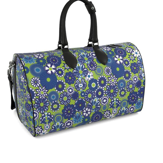 Blue lime Floral Duffle Bag