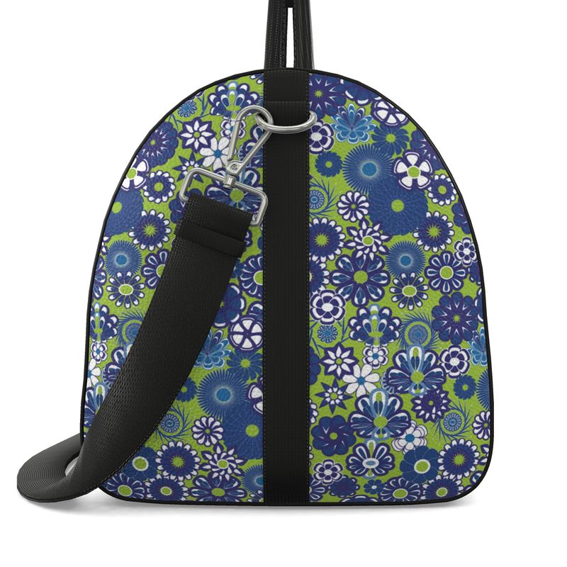 Blue lime Floral Duffle Bag