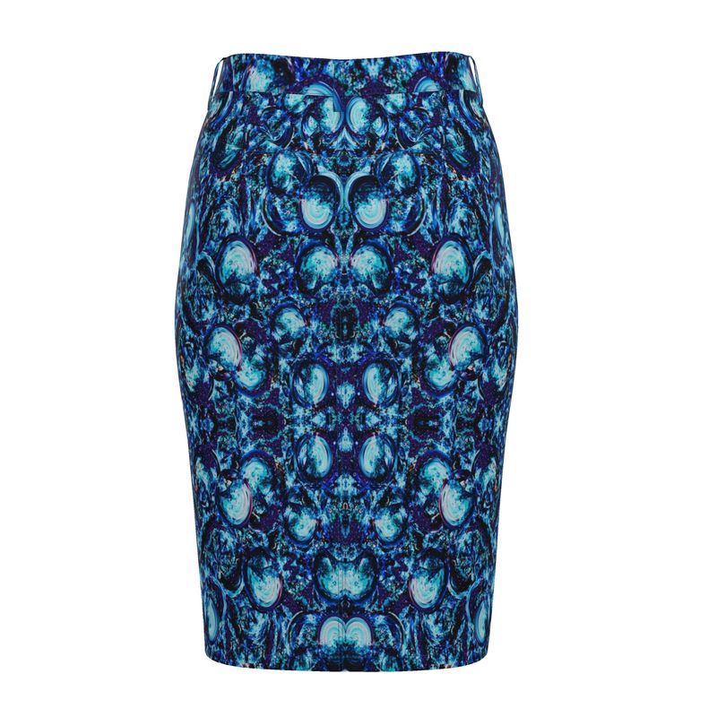Sea Bubbles Underwater Denim Midi skirt