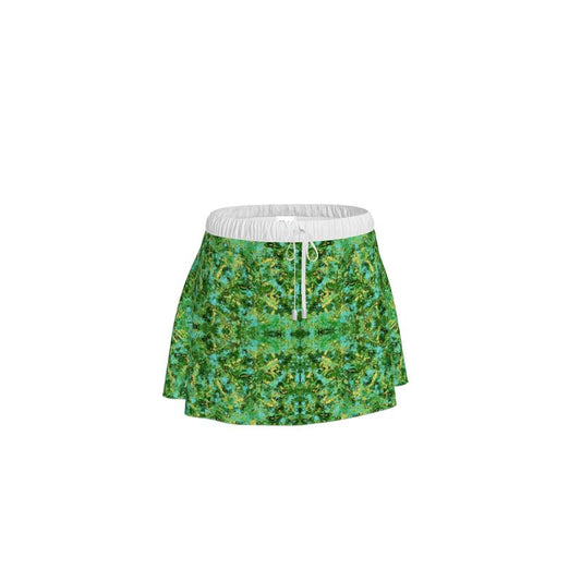 Yellow and green Abstract Drawstring Skirt
