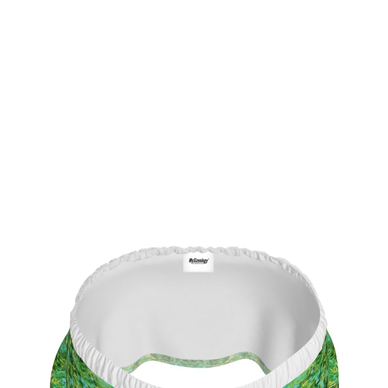 Yellow and green Abstract Drawstring Skirt