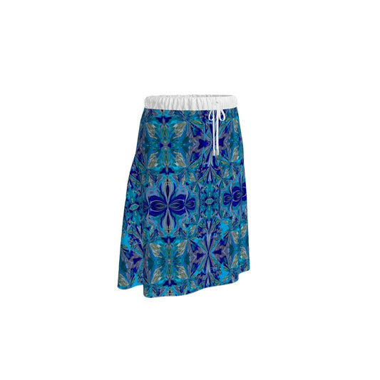 Icey Blue Crystals Midi Length Skirt