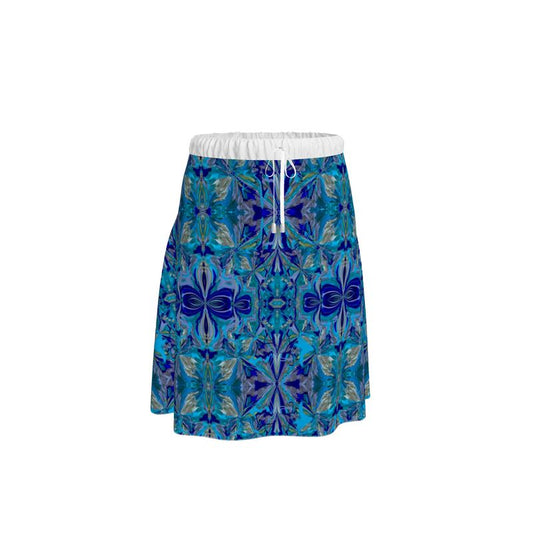 Icey Blue Crystals Midi Length Skirt