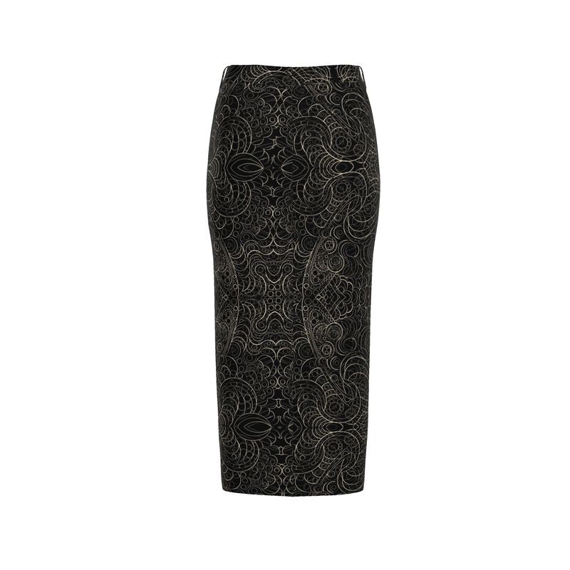 Black &Tan Denim pencil skirt