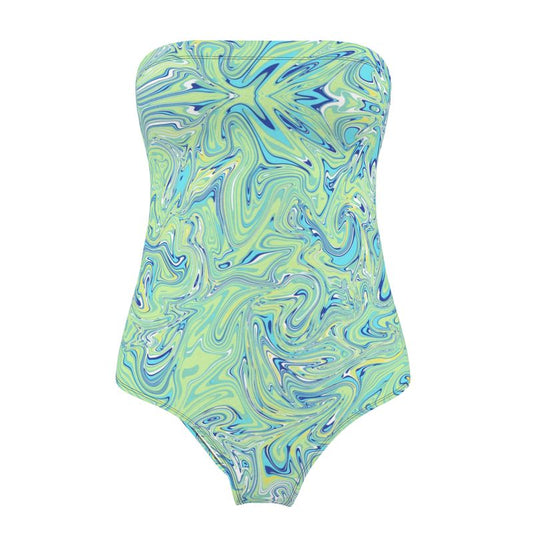 Minty Green Spearmint Strapless Bathing suit