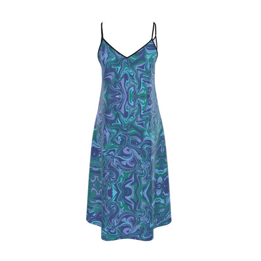 Grape Gorge Swirl Slip Dress