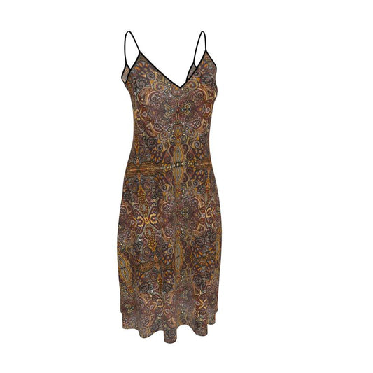 brown mandala Sleeveless dress