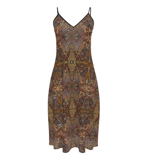 brown mandala Sleeveless dress
