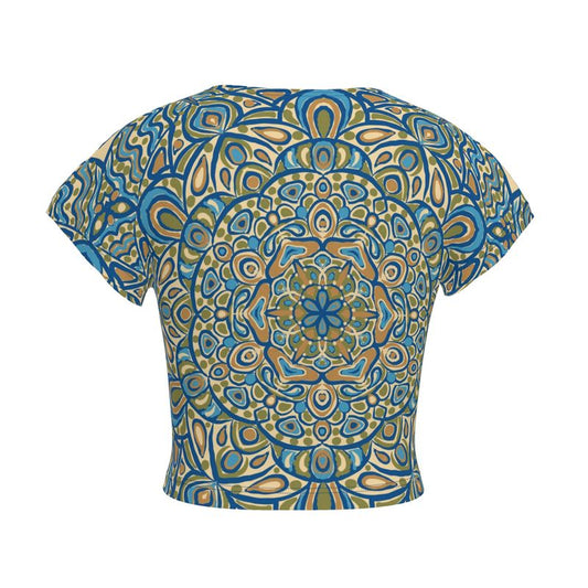 Blellow Mandala Medalion Ladies Crop Top