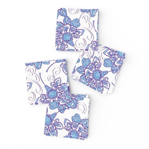 Blowing Blue with Purple Spirals