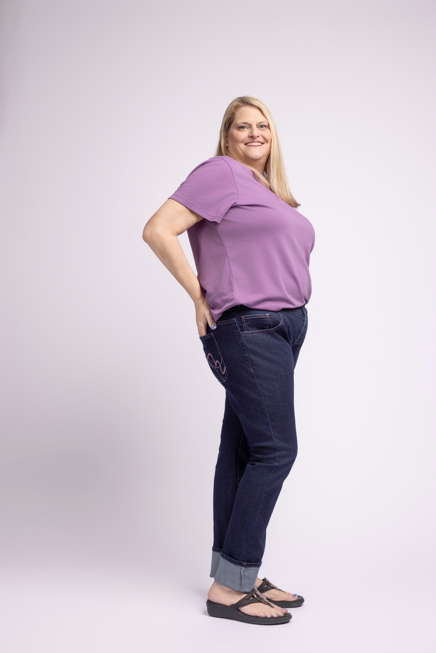 Corrina's Cuffed Wide Leg Made-to-Measure Jeans