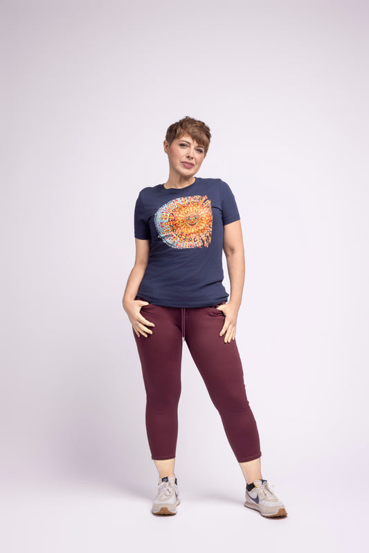 Ashlina's Elastic Waist Super Soft Crops w/ Ankle Zippers