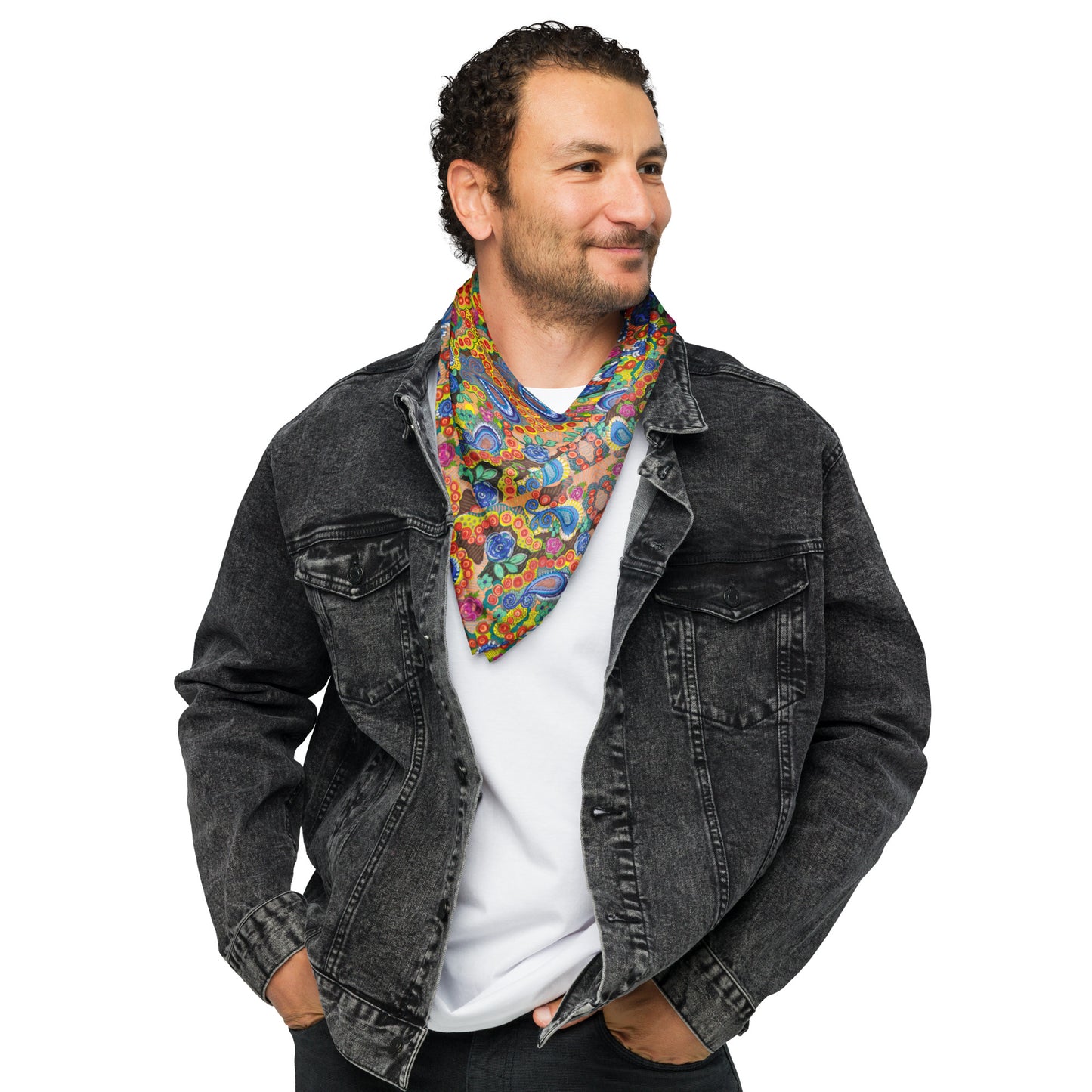 Pink Paisley Brigade bandana comes in 3 sizes for humans and animals