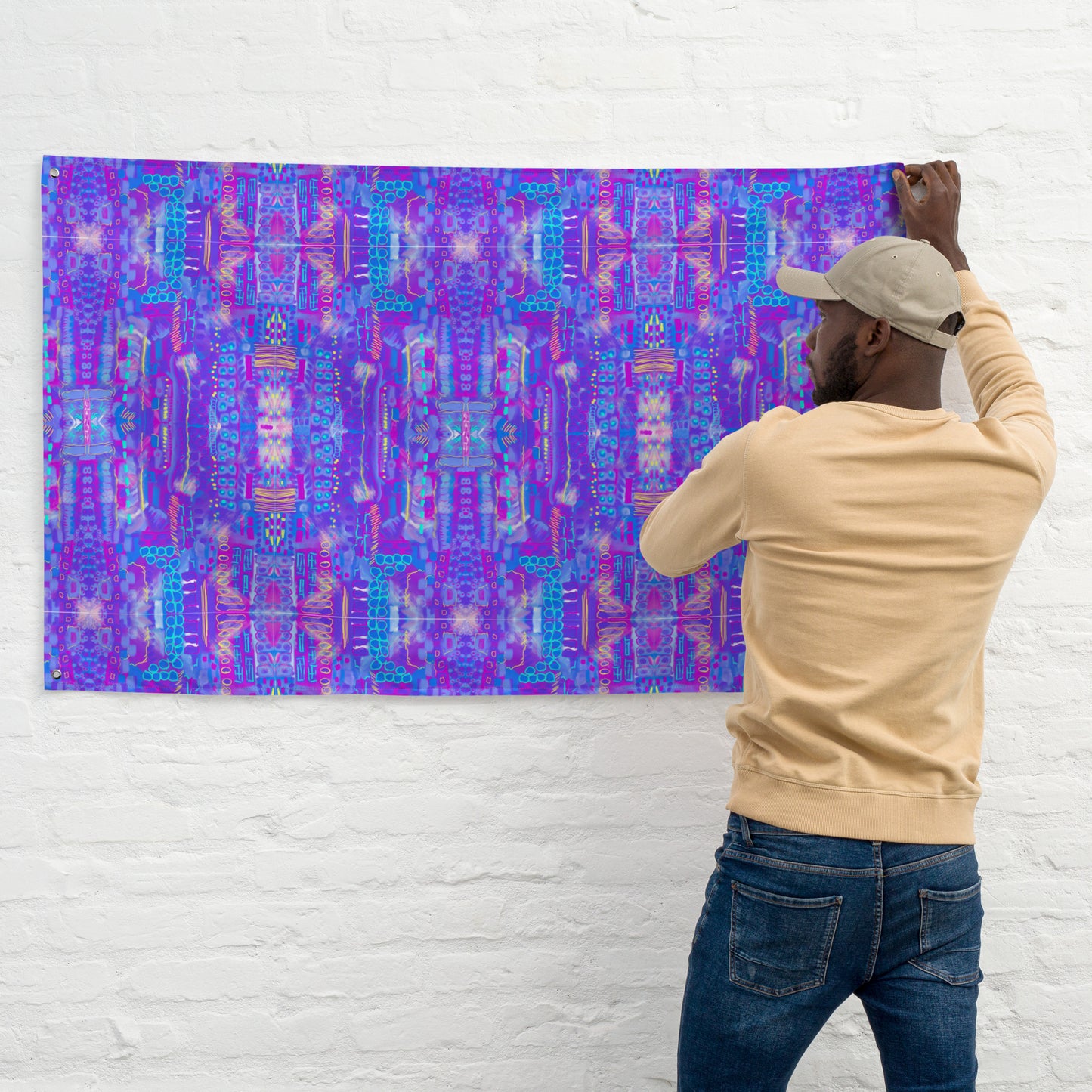 City Nightscape wall hanging tapestry or Flag