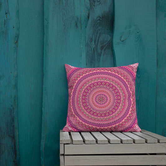 Pink Mandala Series, Pink Mandala Premium Pillow