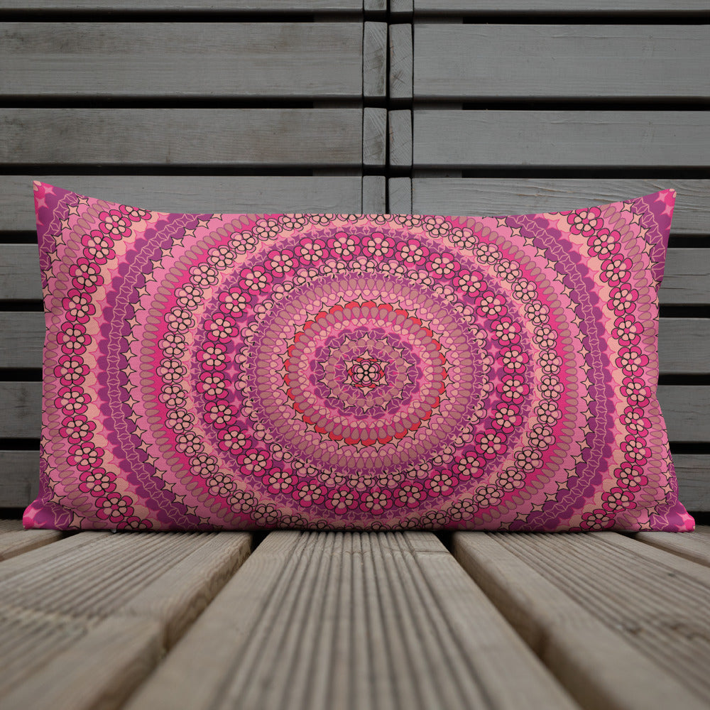Pink Mandala Series, Pink Mandala Premium Pillow