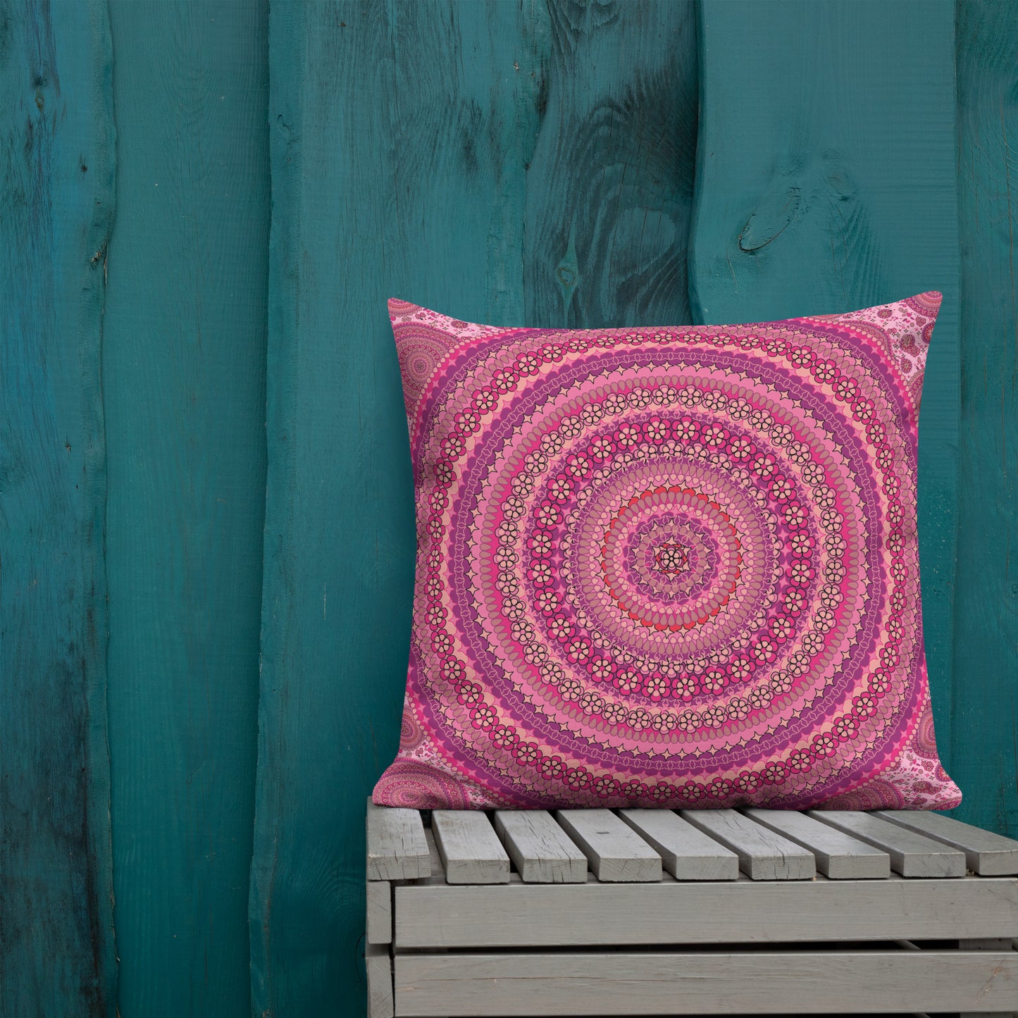 Pink Mandala Series, Pink Mandala Premium Pillow