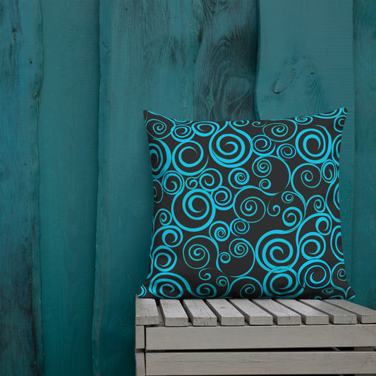 Spiral Black Premium Pillow