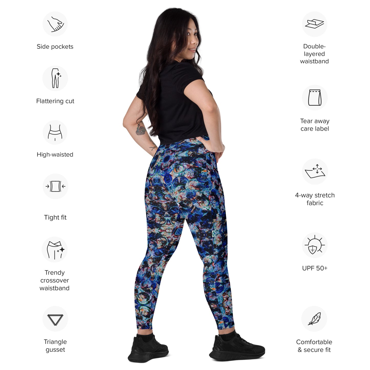 Sea Bubbles Crossover leggings with pockets