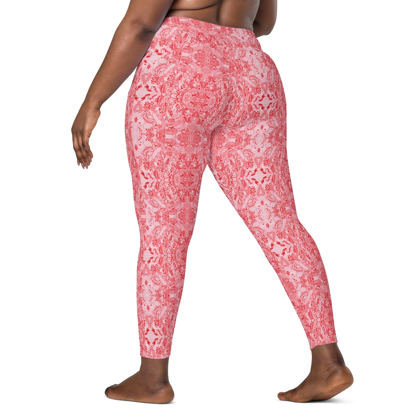 Pink Palcades Yoga Leggings with pockets, Plus Size & Petite size