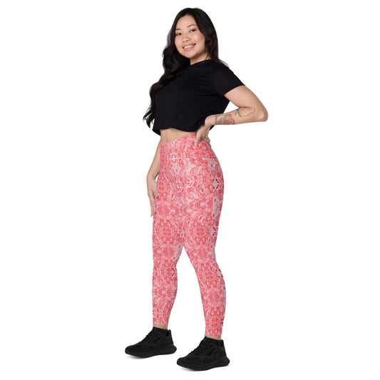 Pink Palcades Yoga Leggings with pockets, Plus Size & Petite size