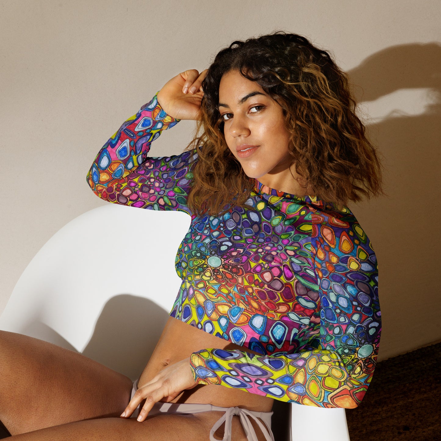 Radient Rotation Recycled long-sleeve crop top