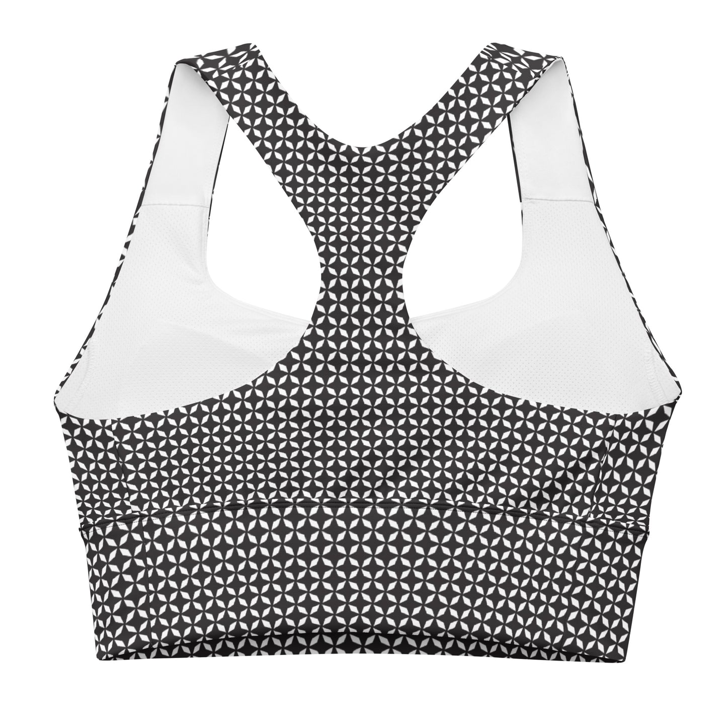 Black & White Recycled Longline Sports Bra