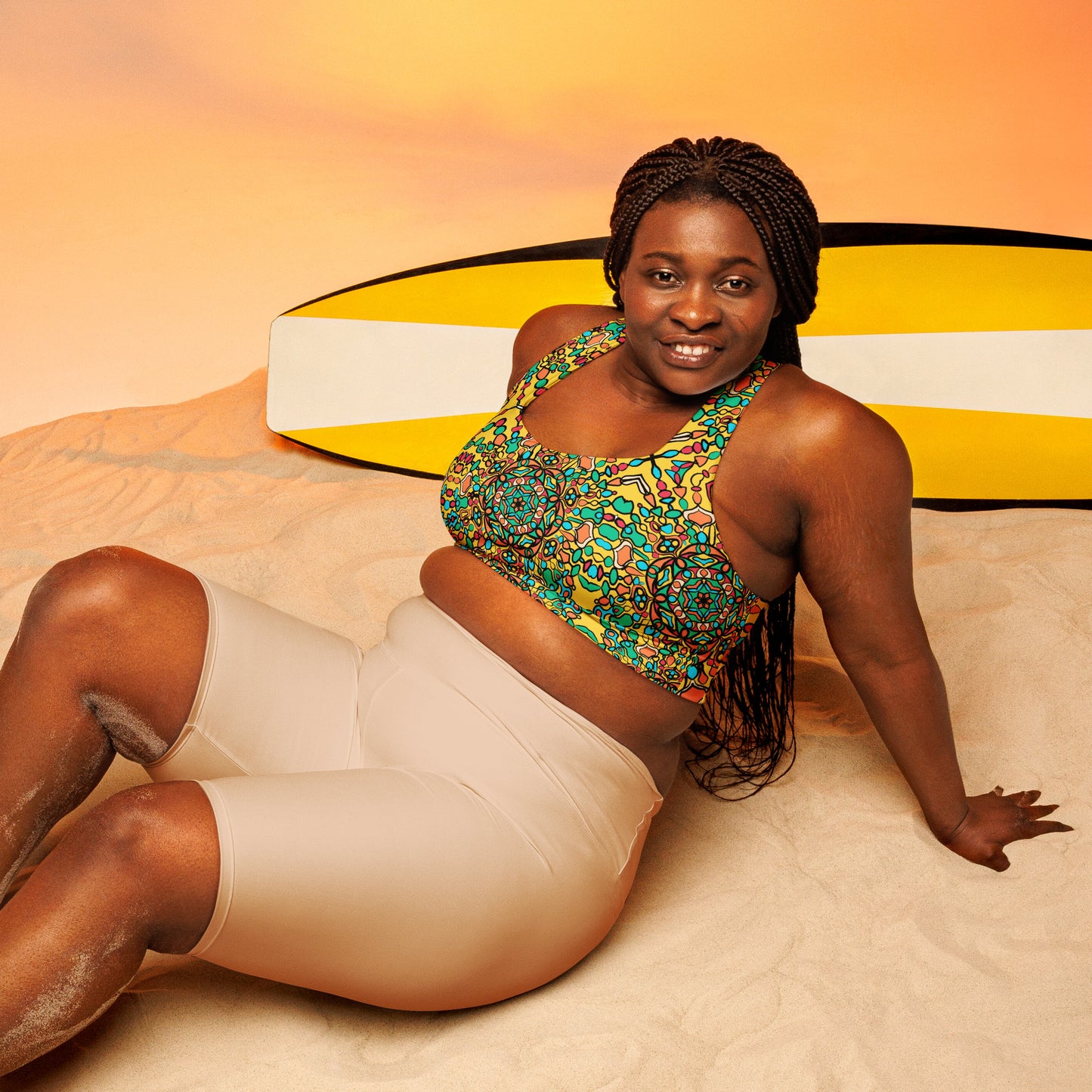 Mandala Series #1 Recycled Longline Sports Bra