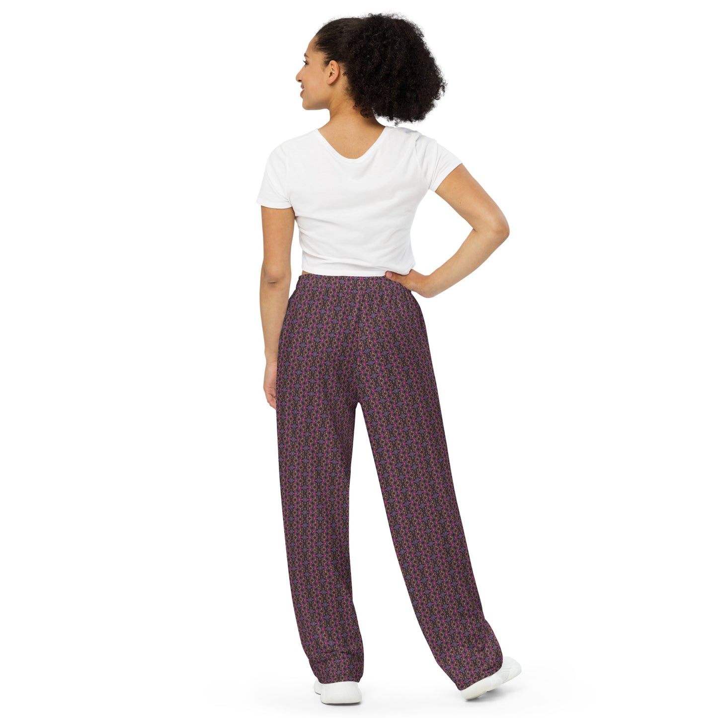 Digital details unisex wide-leg pants