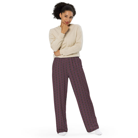 Digital details unisex wide-leg pants