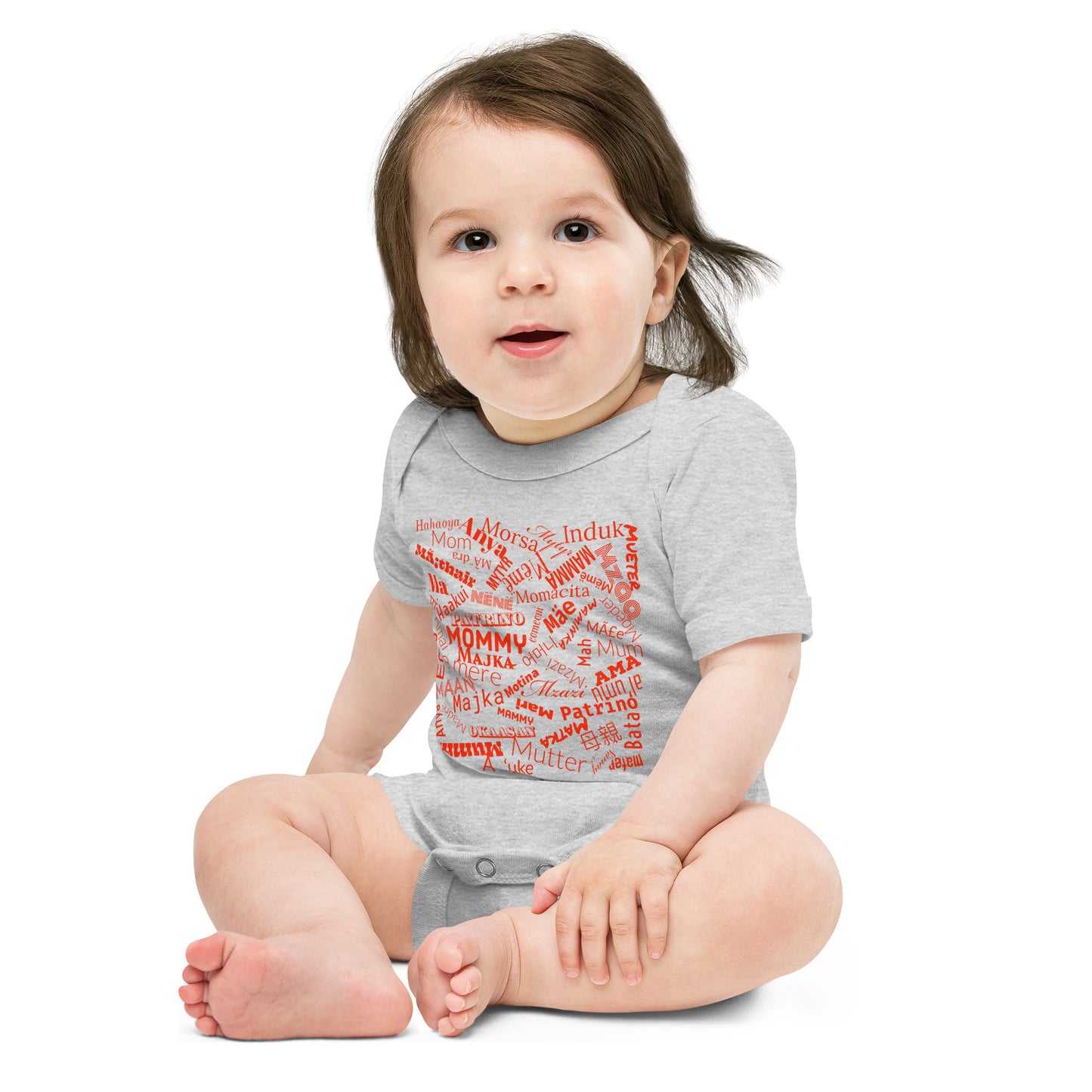 Mom in many languages Baby short sleeve one piece onsie