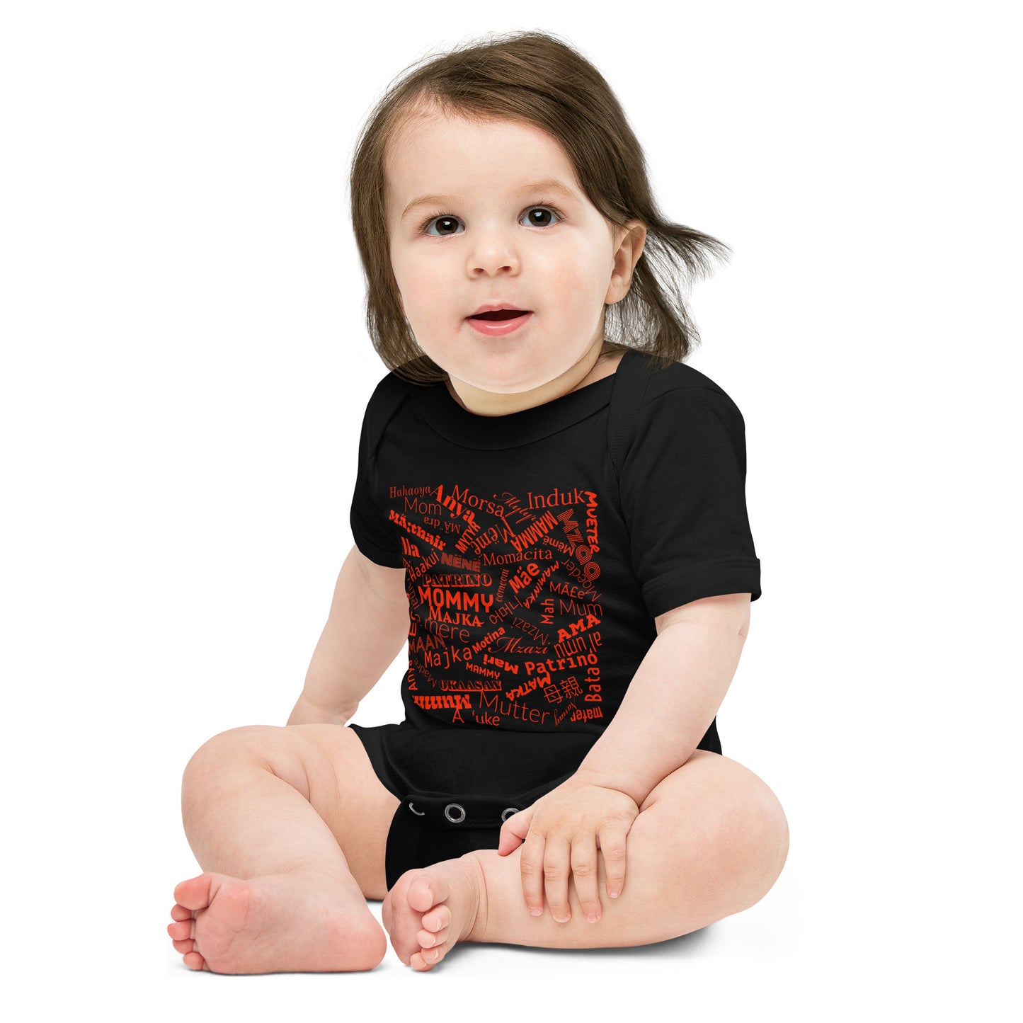 Mom in many languages Baby short sleeve one piece onsie