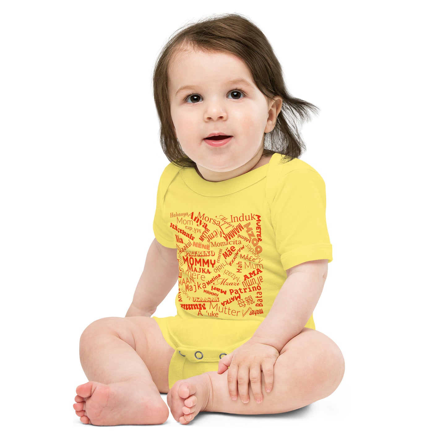 Mom in many languages Baby short sleeve one piece onsie