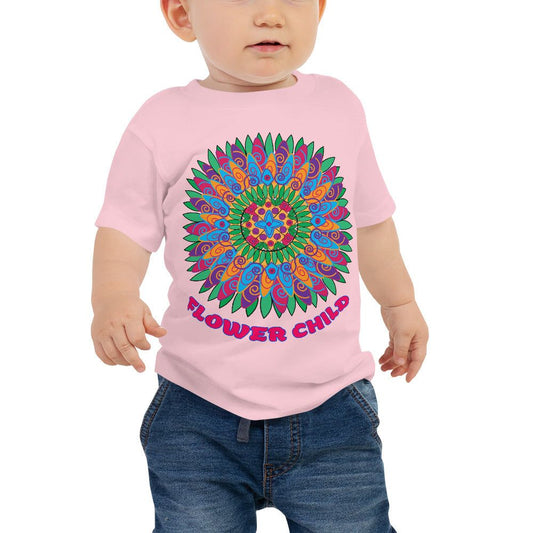 T-shirt for Baby, Toddler Flower Child Mandala Medallion Kids Girls Fun Fashion Trendy