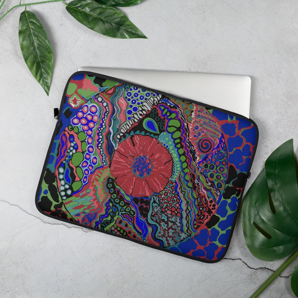 Bright Bold Colorful Mandala Laptop Sleeve - 13 & 15" Flower Girl Women Teen Fun Fashion Trendy