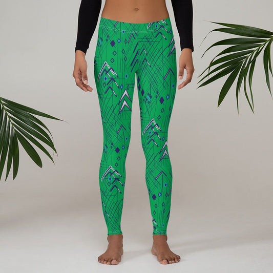 Leggings for women, Work to Workout Clothes, Green Hashtag Yoga Pants for women Athleisure