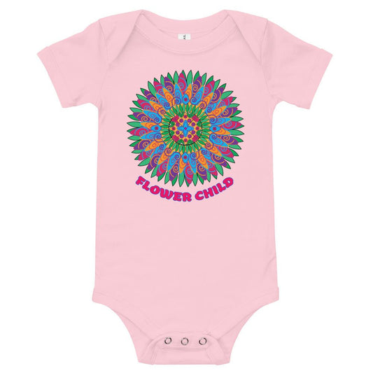 Onesie for Baby T-Shirt Flower Child Flower Mandala Medallion Kids Girls Trendy Unique Gifts