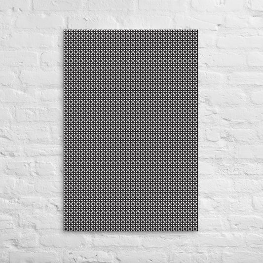 Black & White Diamond Burst on Thin canvas, Mandala Series