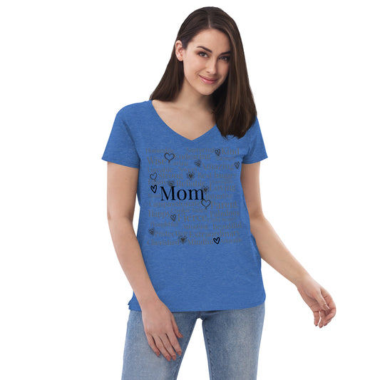Mom is great, amazing, caring t-shirt Women’s recycled v-neck t-shirt