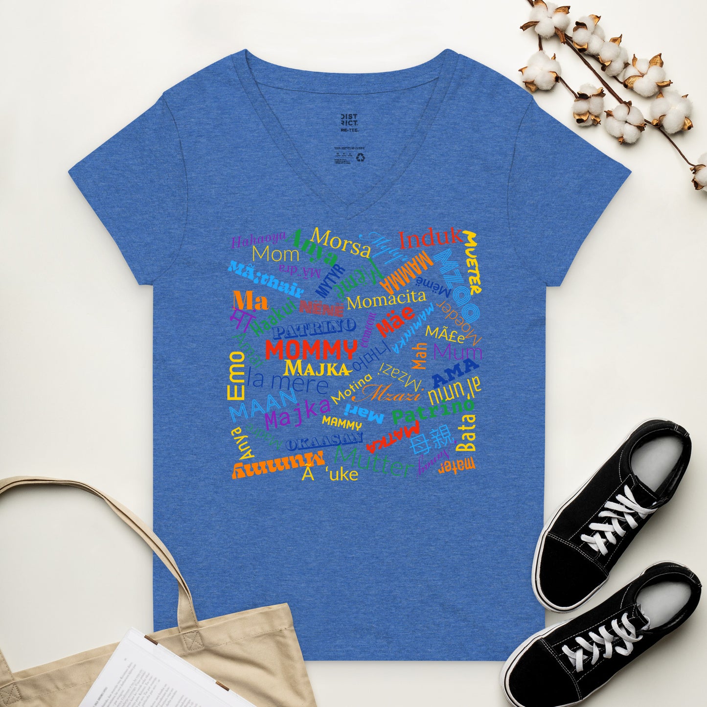 Mom t shirt Women’s recycled v-neck t-shirt for Mother’s Day.