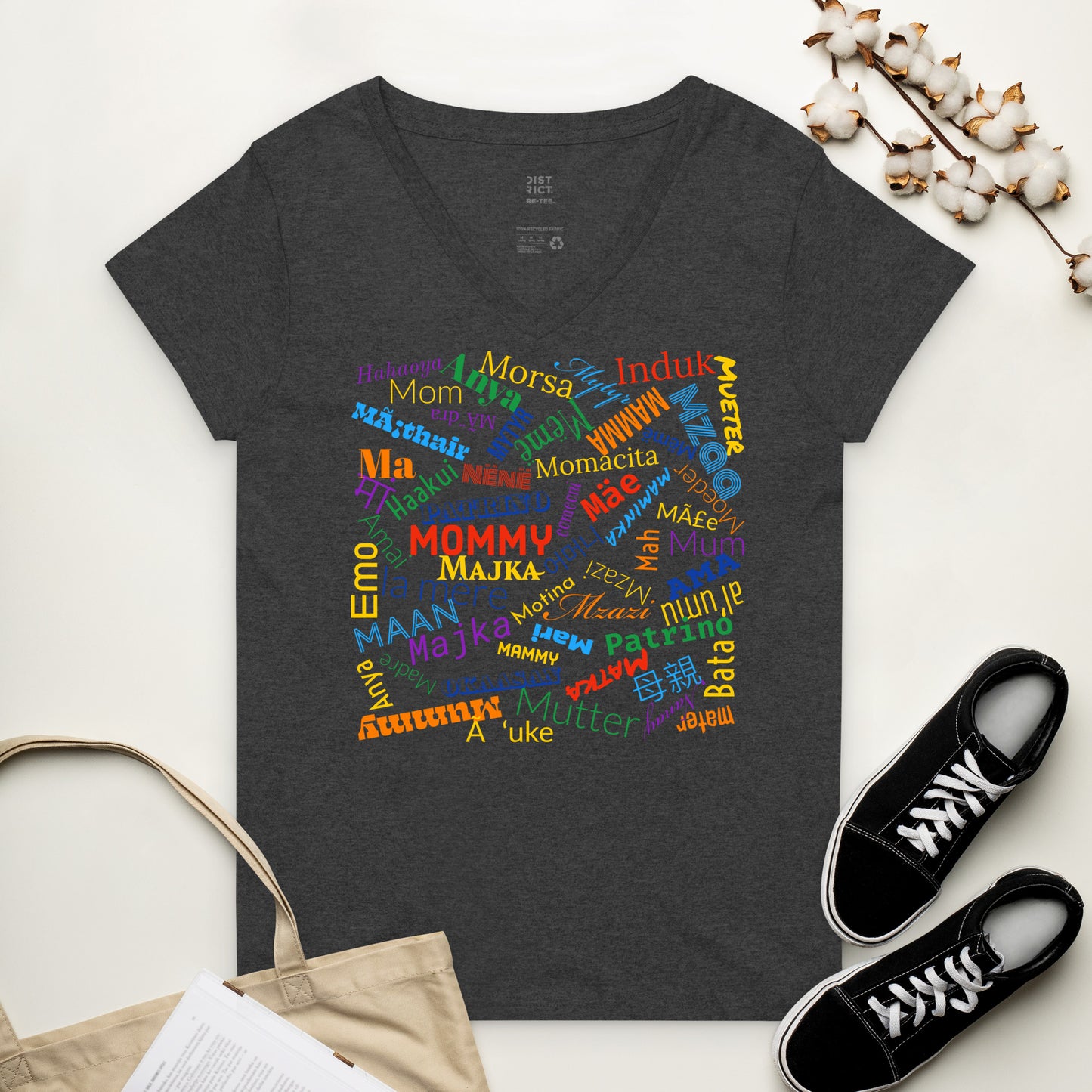 Mom t shirt Women’s recycled v-neck t-shirt for Mother’s Day.