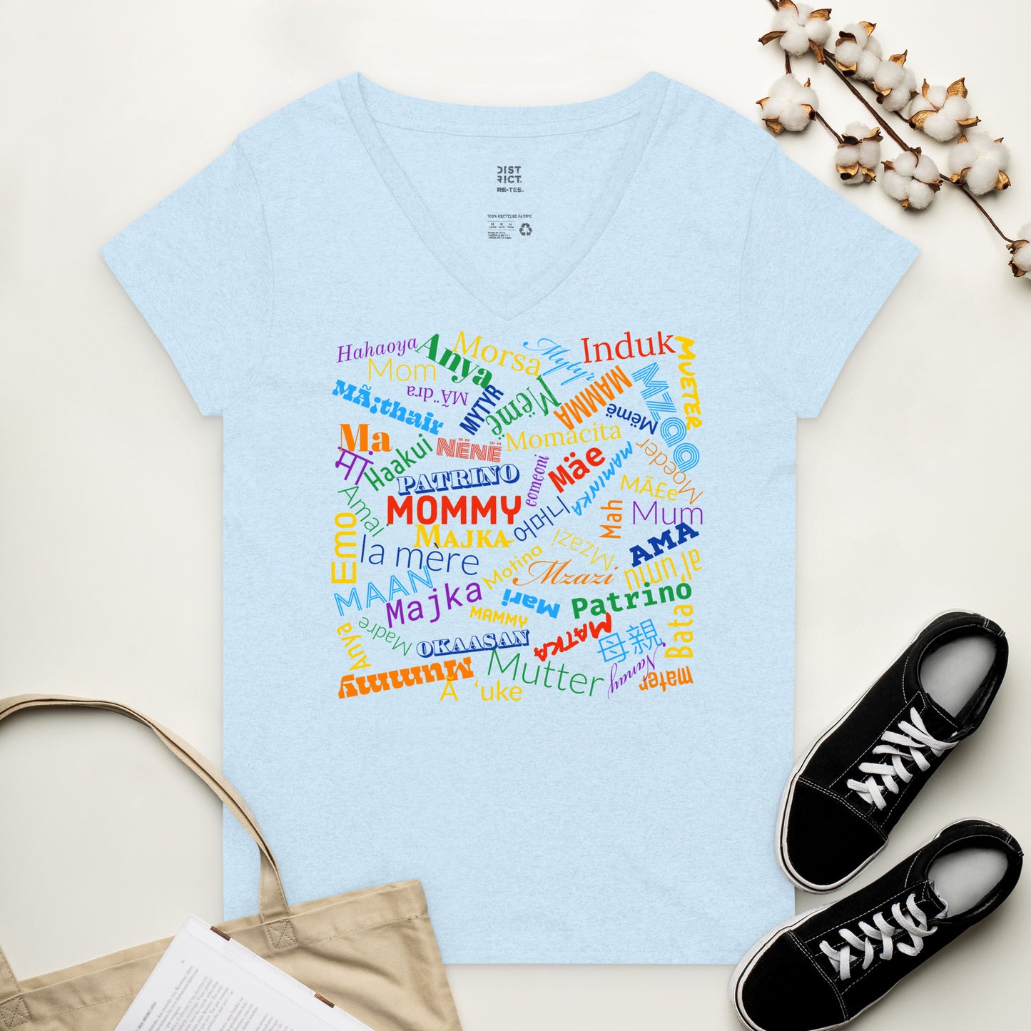 Mom t shirt Women’s recycled v-neck t-shirt for Mother’s Day.