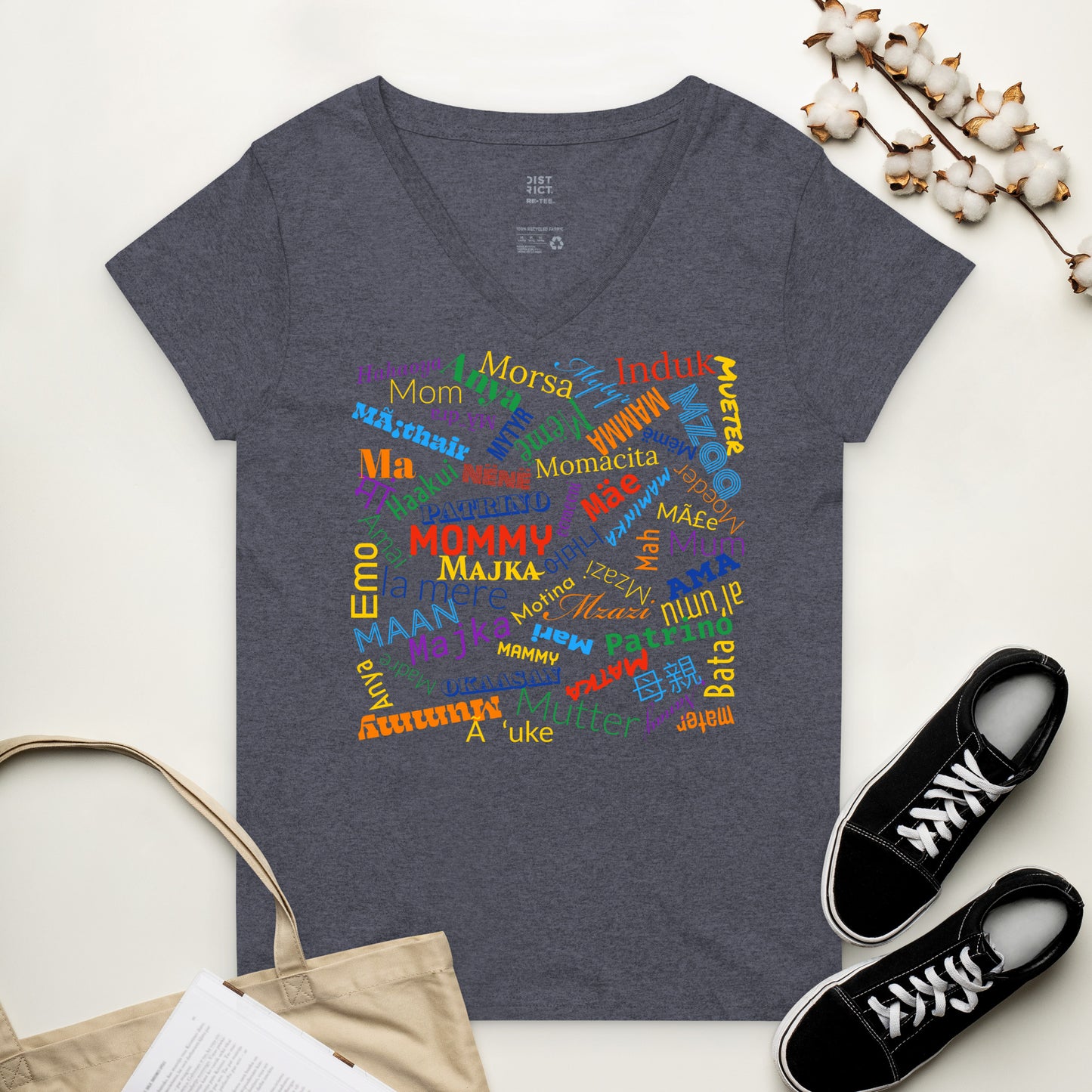 Mom t shirt Women’s recycled v-neck t-shirt for Mother’s Day.