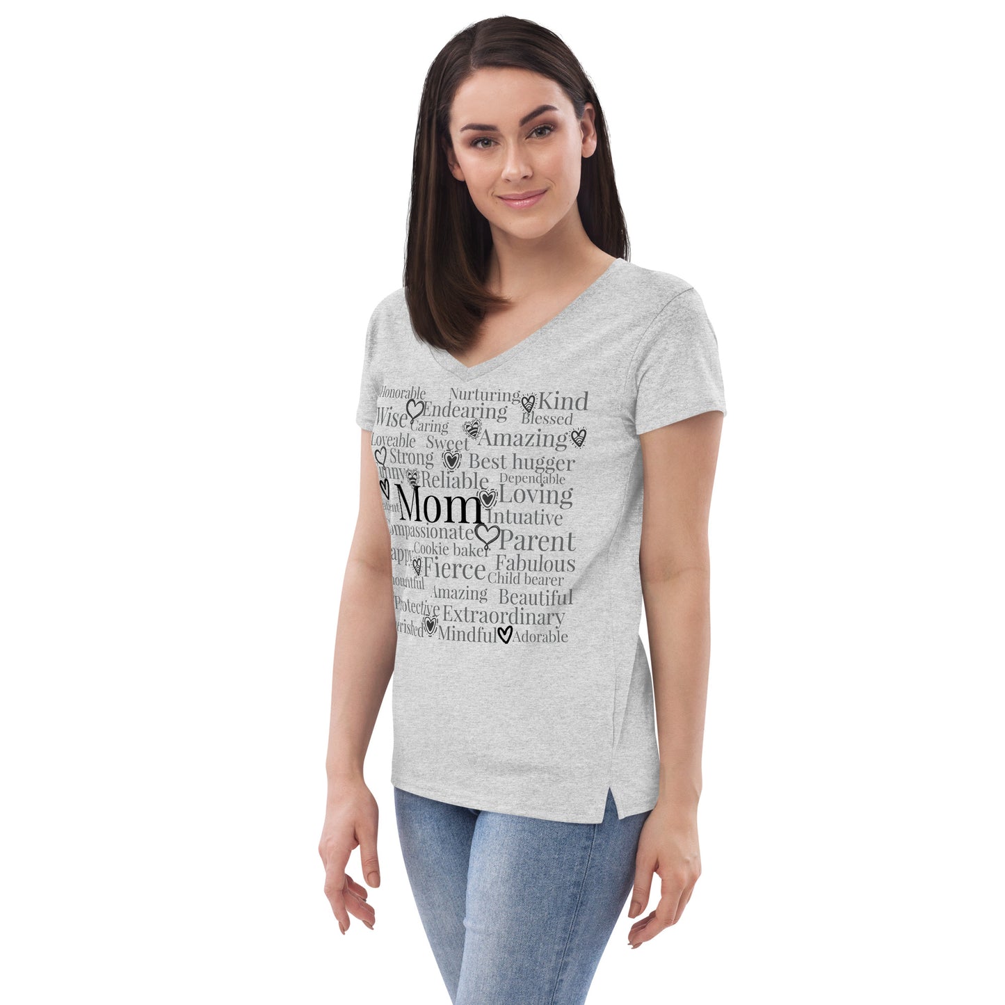 Mom is great, amazing, caring t-shirt Women’s recycled v-neck t-shirt