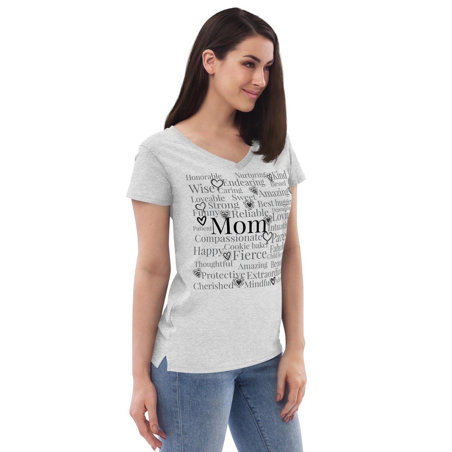 Mom is great, amazing, caring t-shirt Women’s recycled v-neck t-shirt
