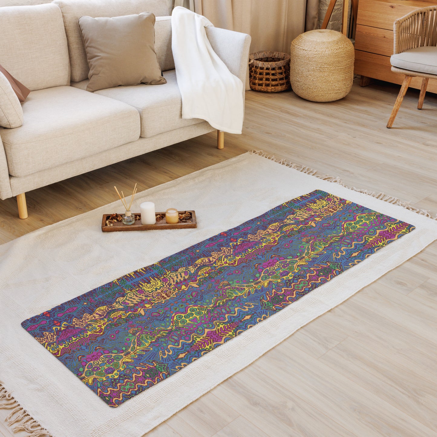 Electric yellow river Yoga mat