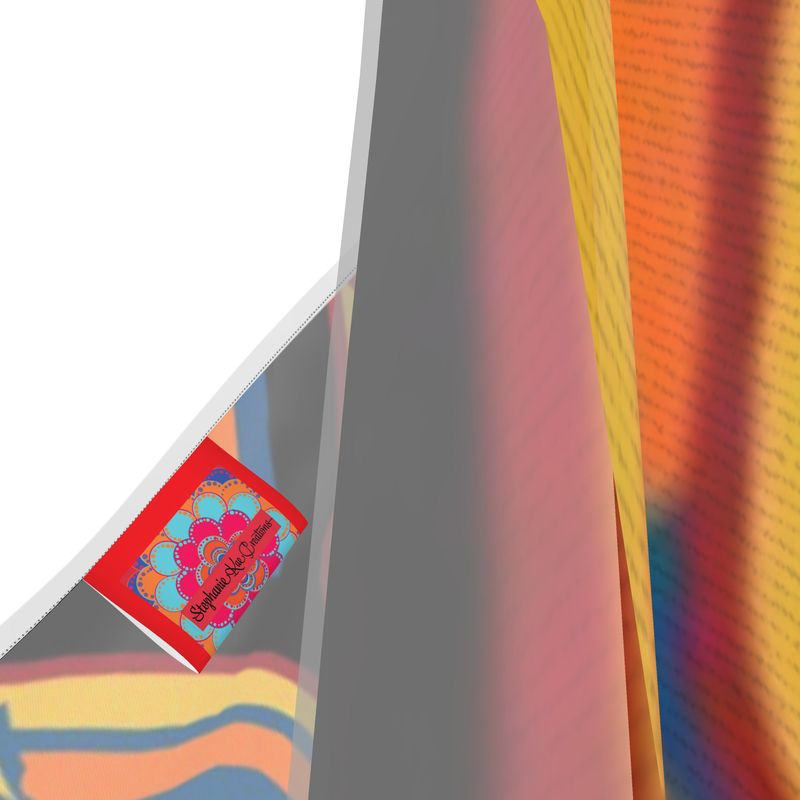 Art Deco Series Orange Halter Dress