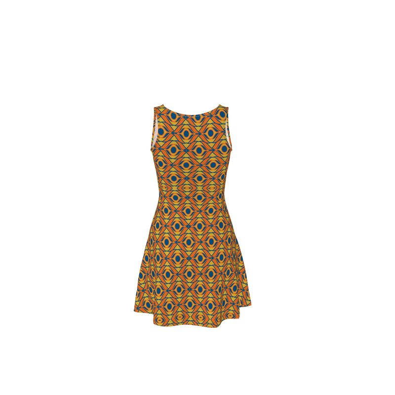 Art Deco Sereis, Eyelets Skater Dress -XS-4XL - 2 year guarantee on print and stitch finish