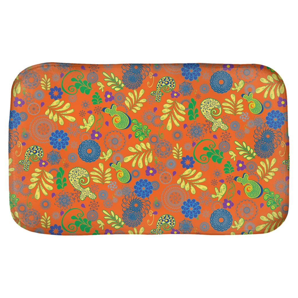 Orange Paisley Bath Mats