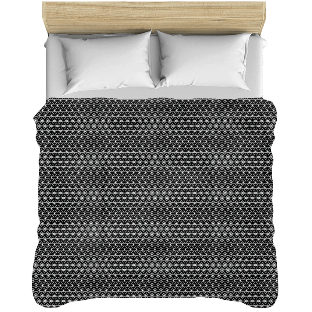 Black & white Sacred Geometry flower Comforters